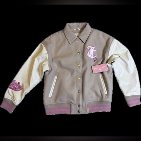 Juicy Couture Pink and Cream Varsity Jacket - Picture 7 of 7
